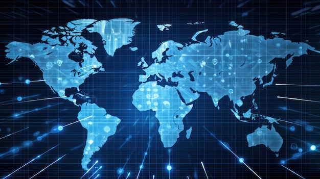 Une carte du monde avec le mot monde dessus