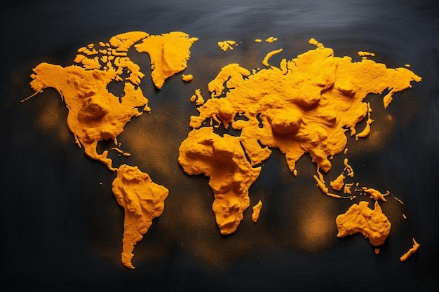 une carte du monde avec les mots « le monde » dessus.
