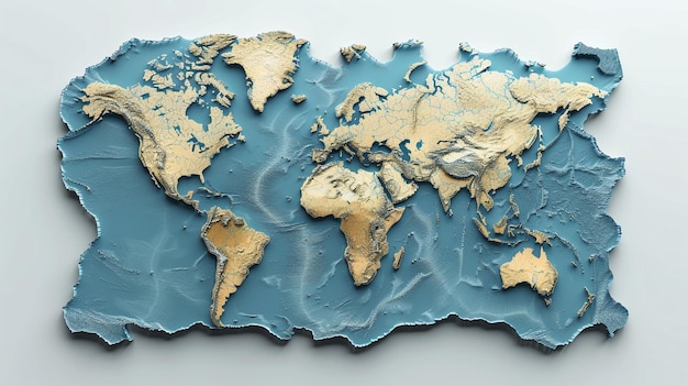 Photo une carte du monde avec les mots 