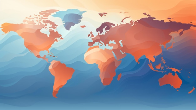 une carte du monde avec les mots et les mots le monde en bas