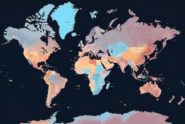 Photo la carte du monde numérique