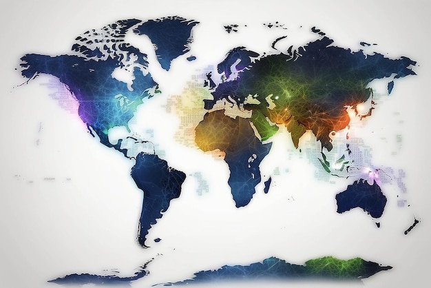 Photo la carte du monde numérique