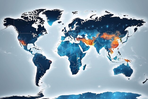 Photo la carte du monde numérique