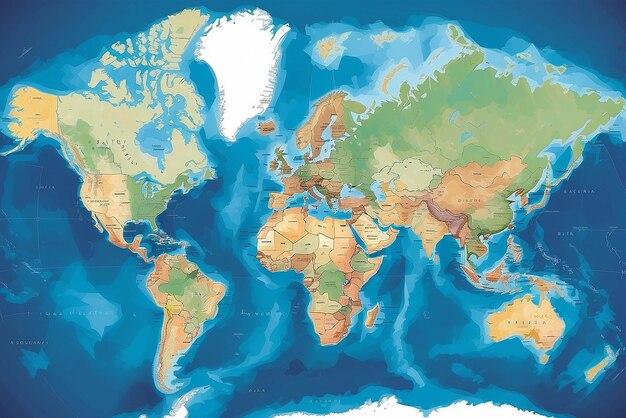 Photo la carte du monde numérique