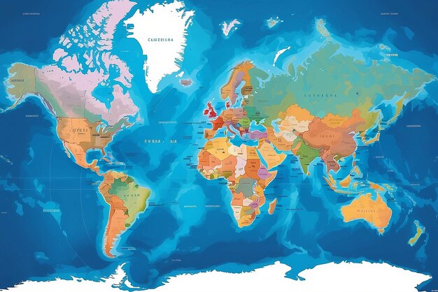 Photo la carte du monde numérique