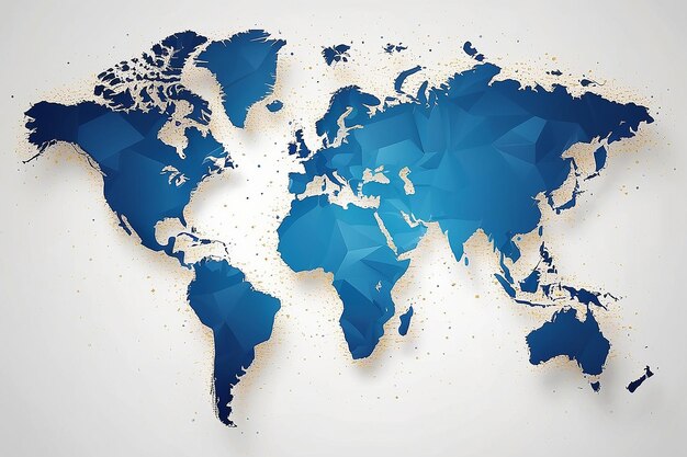Carte du monde en points sur une illustration de fond abstraite