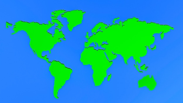 carte du monde de rendu 3d.