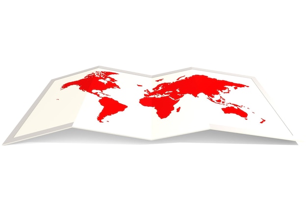 Carte du monde rouge