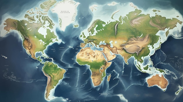 carte du monde la terre avec les pays