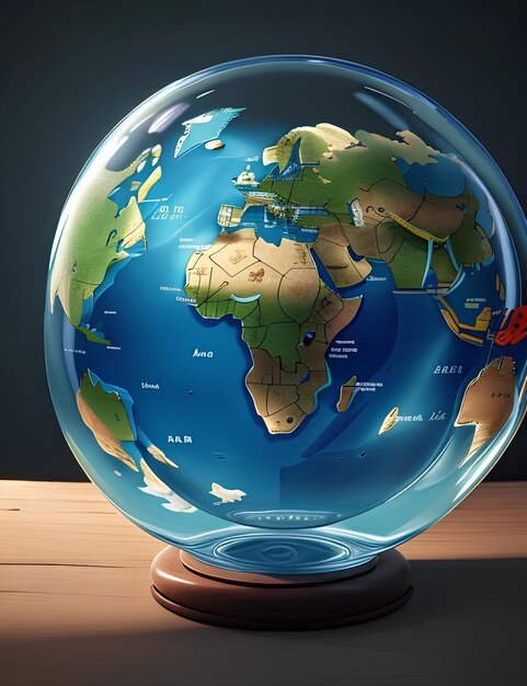 carte du monde en verre
