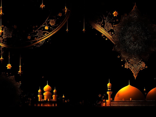 Carte Eid islamique avec croissant de lune élégant