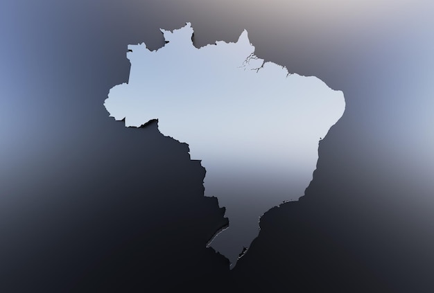 Carte extrudée du rendu 3d du Brésil