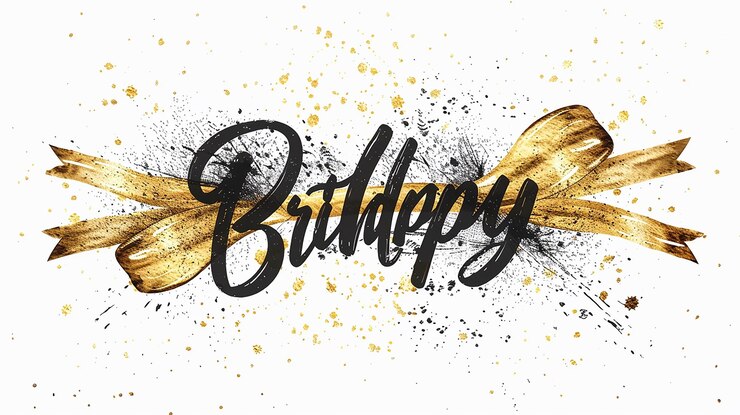 Photo carte de félicitations d'anniversaire avec de la calligraphie et des ballons