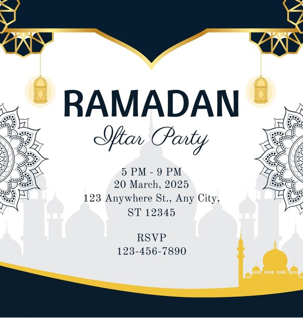 La carte de la fête d'Iftar du Ramadan