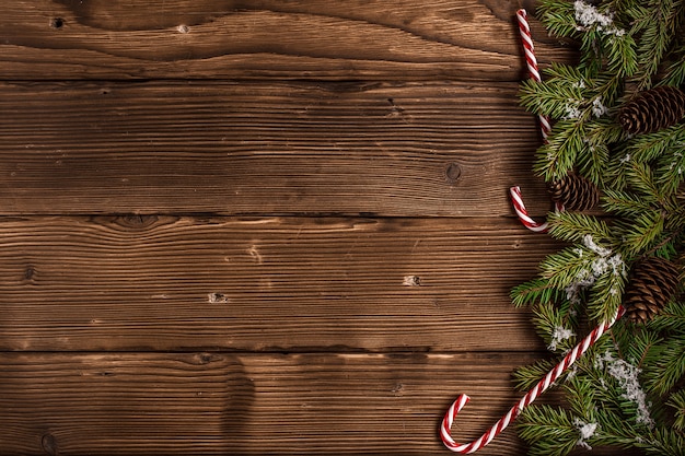 Photo carte de fête de noël ou du nouvel an. vue de dessus