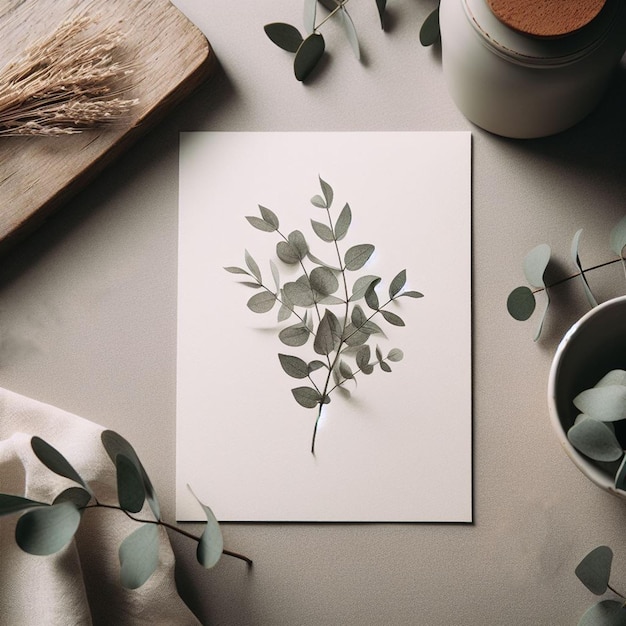 Photo carte de feuilles d'eucalyptus