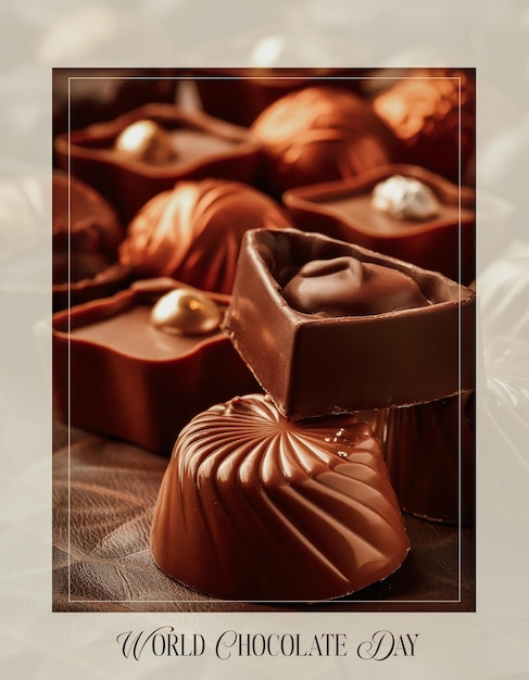 carte de fond de chocolat affiche A4 imprimable journée mondiale du chocolat