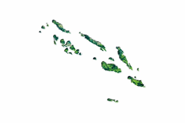 Carte de la forêt verte des Îles Salomon, sur fond blanc
