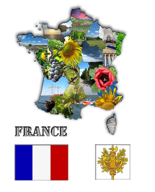 Photo carte de france en couleurs