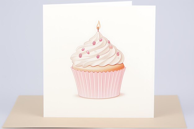 Photo carte de gâteau peinte à la main pour l'anniversaire