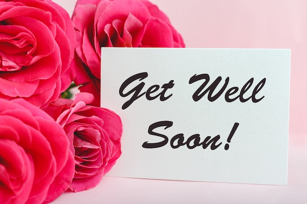 Photo carte get well soon en bouquet de fleurs