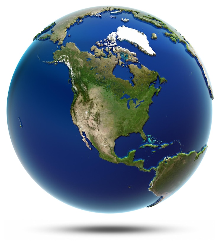 Photo carte globale de l'amérique amérique du nord