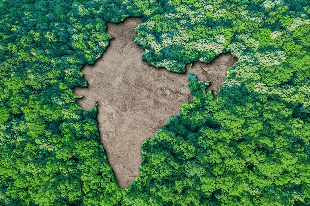 Carte de l'habitat durable de l'Inde, concept d'environnement