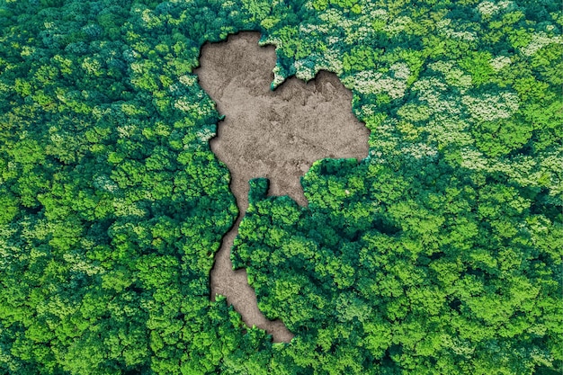 Carte de l'habitat durable de la Thaïlande, concept d'environnement