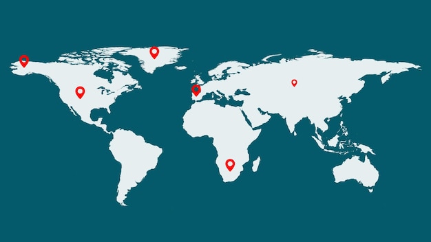 Carte avec une icône de localisation sur un fond coloré