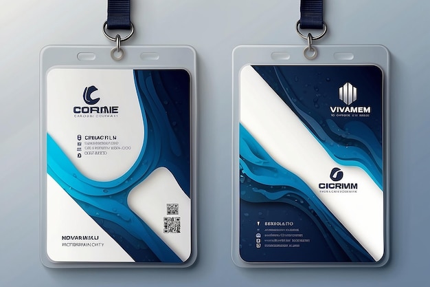 Carte d'identité d'entreprise moderne avec une texture liquide blanc et bleu marine