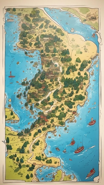 une carte de l'île d'Hawaï