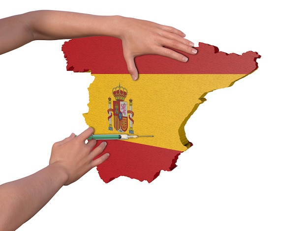 Photo carte d'injection de vaccin en espagne