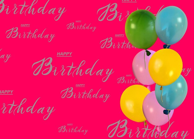 carte d'invitation d'anniversaire avec des ballons