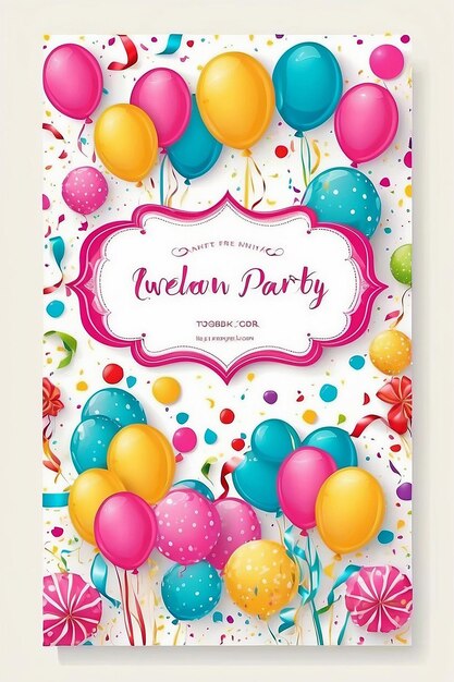 Carte d'invitation à une fête d'anniversaire avec un espace vide pour le texte