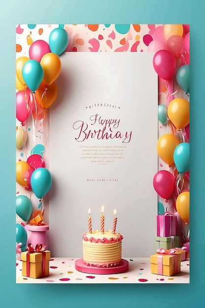 Carte d'invitation à une fête d'anniversaire avec un espace vide pour le texte