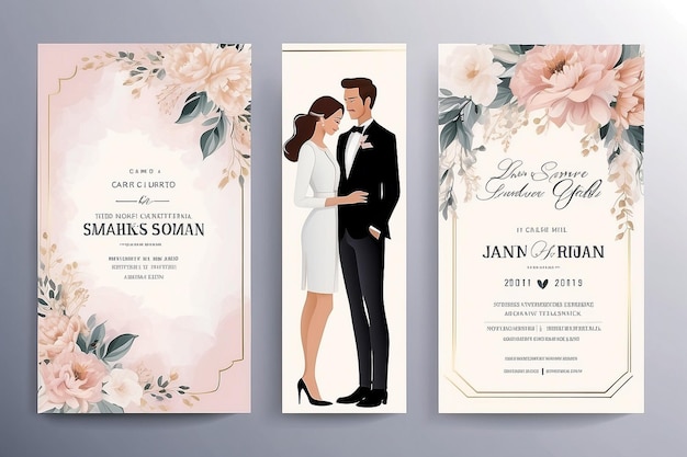 Carte d'invitation de mariage avec un design élégant et sophistiqué Bannière de conférence d'affaires