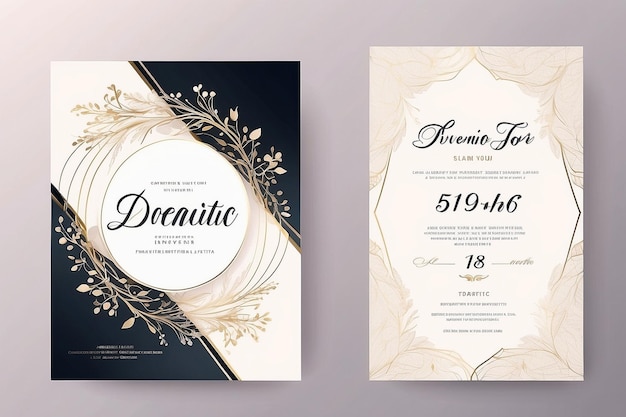 Carte d'invitation de mariage avec un design élégant et sophistiqué Bannière de conférence d'affaires