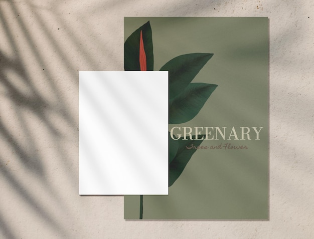 Carte d'invitation mockup png papier réaliste conception transparente