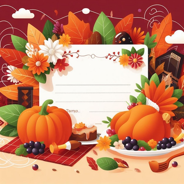 Carte d'invitation de Thanksgiving Jour de Thanksgiving Images de fond d'images de Thanksgiving