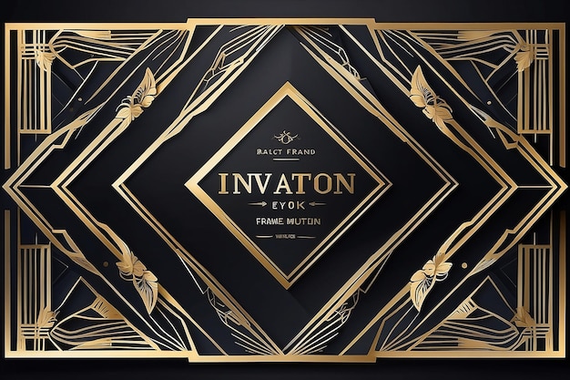 Photo carte d'invitation vectorielle à cadre de diamant de luxe vintage