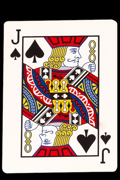 carte de jeu j spade isolée sur fond blanc