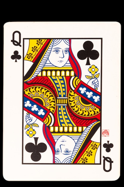 carte de jeu Q reine isolée sur fond blanc