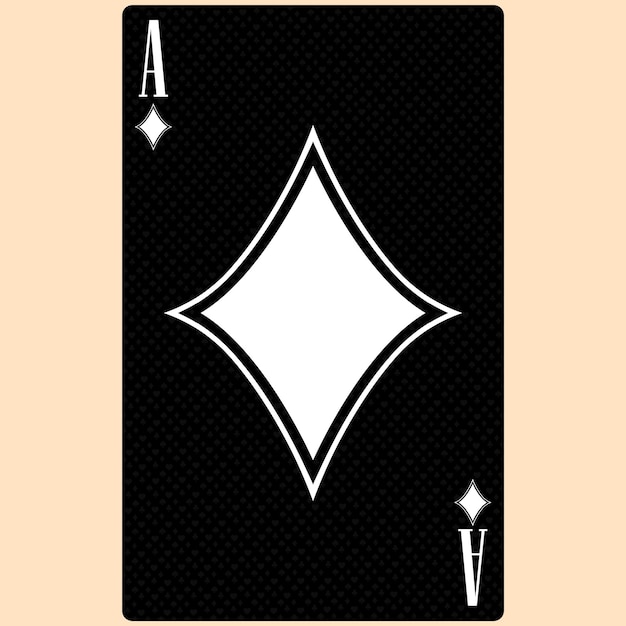 Carte à jouer Ace costume Diamant noir et blanc design moderne Taille standard poker poker casino Rendu 3D Illustration 3D