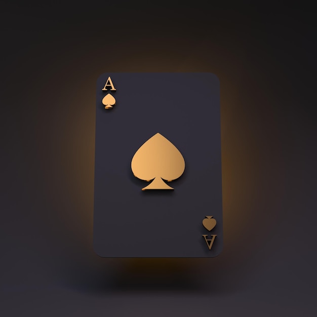 Carte à jouer Ace Élément de casino Rendu en 3d