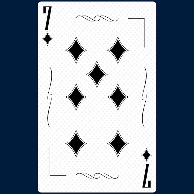 Photo carte à jouer seven suit diamond 7 design moderne noir et blanc taille standard poker poker casino rendu 3d illustration 3d