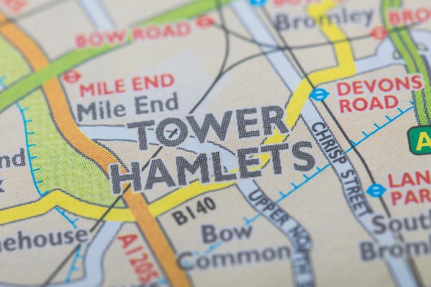 Carte de localisation de l'arrondissement londonien de Tower Hamlets