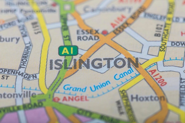 Carte de localisation du quartier londonien d'Islington