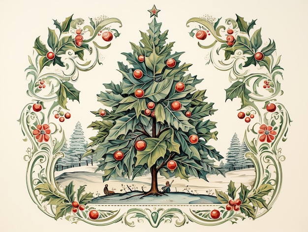 Carte de Noël sapin de Noël