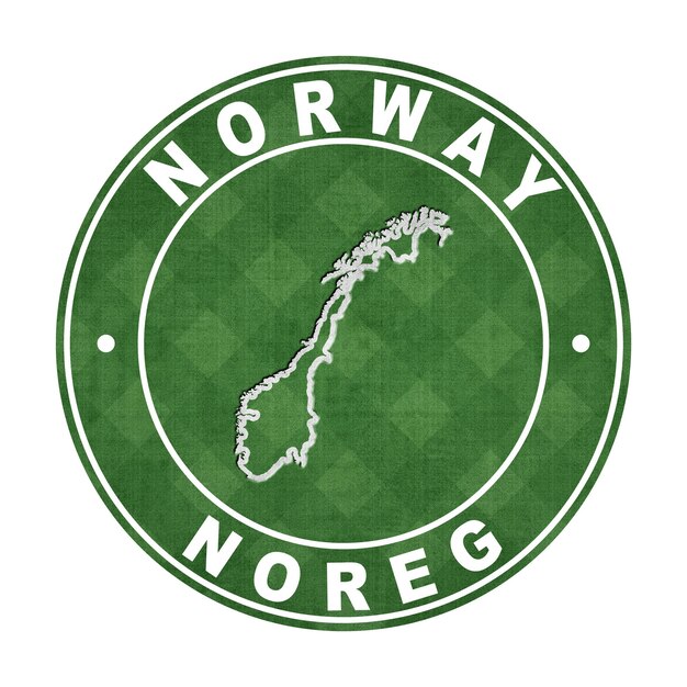 Photo carte de la norvège sur le terrain de football