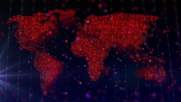 Carte numérique du monde en 3D